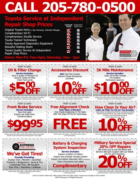 Toyota Monthly Service and Parts Specials